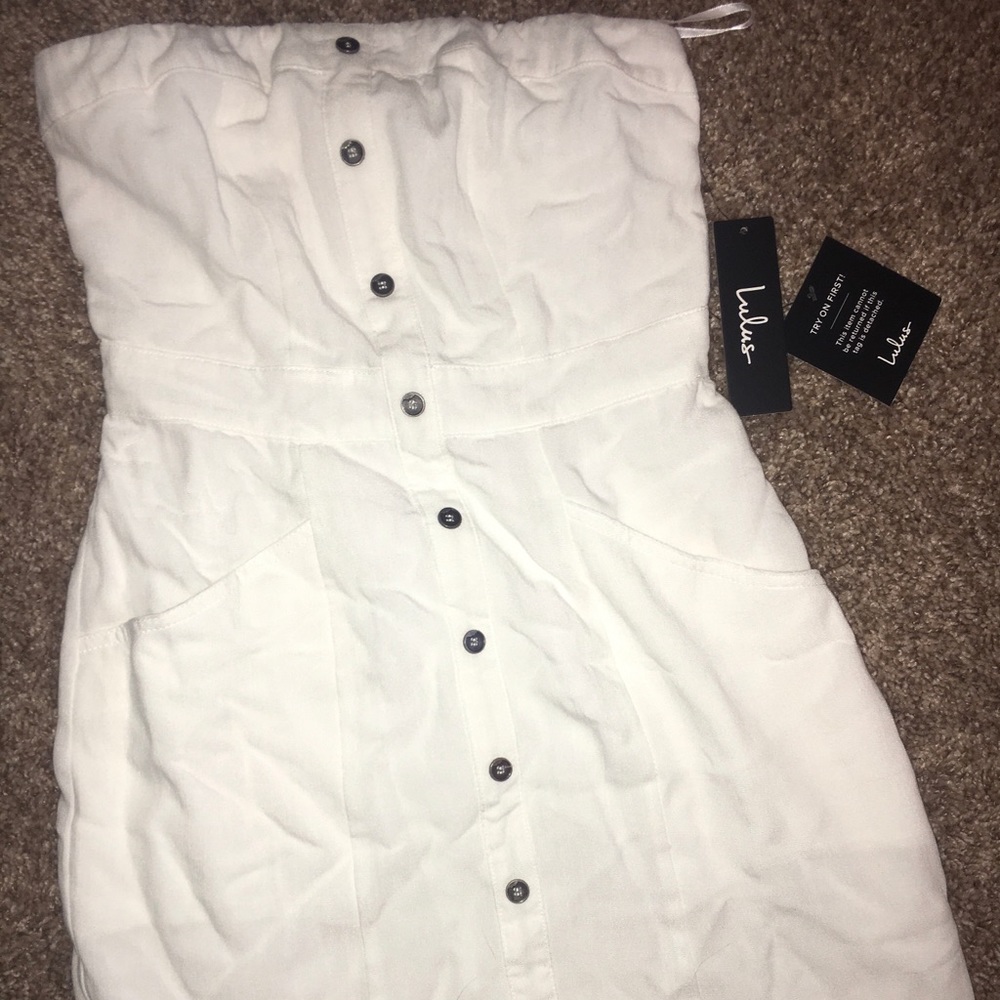 White lulus strapless dress